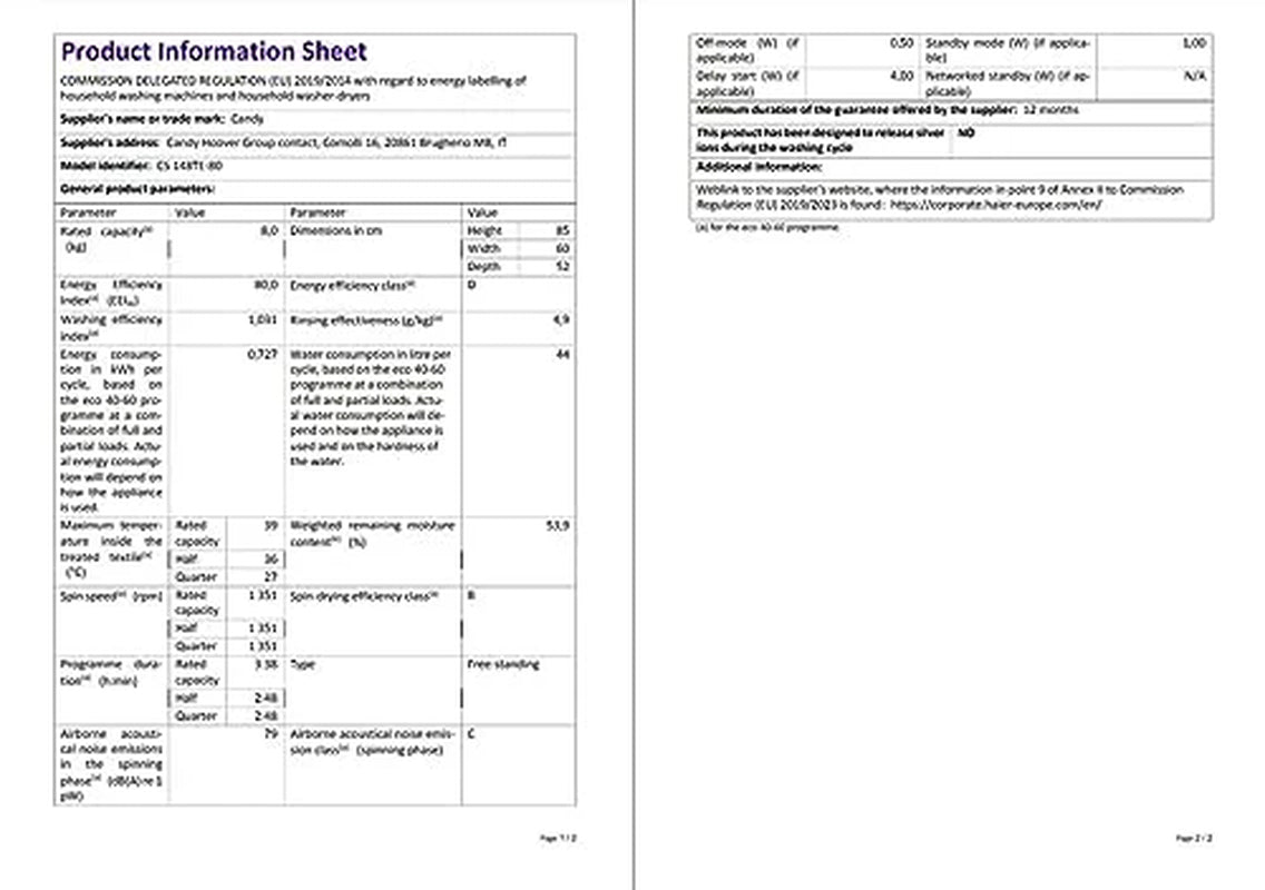 Candy Smart Pro Freestanding Washing Machine